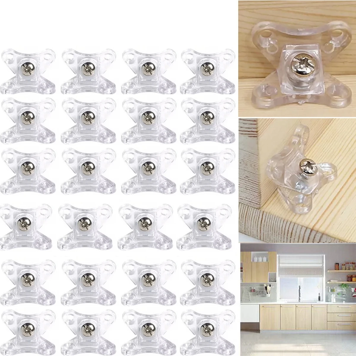 Support d'angle amovible transparent, combinaison de supports papillon, Code de support en forme de L, protection d'angle, Angles droits, 10 pièces