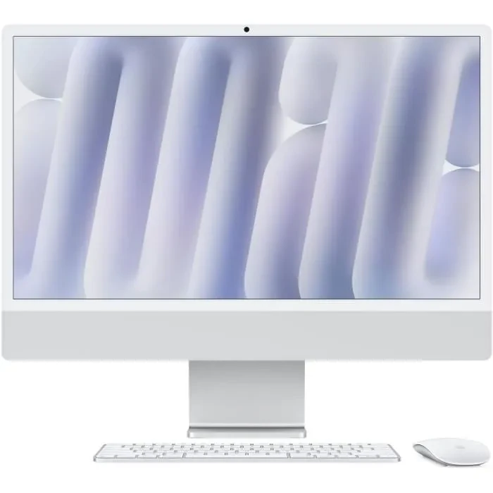 Apple iMac 24" ecran retina 4,5K 256Go SSD 16Go RAM Puce M4 CPU 8 coeurs GPU 8 coeurs Argent (2024)